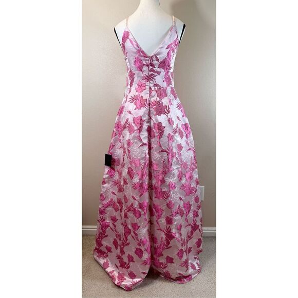 NWT Lulus With Passion Pink Floral Print Jacquard Sleeveless Maxi Dress Medium - Picture 4 of 13